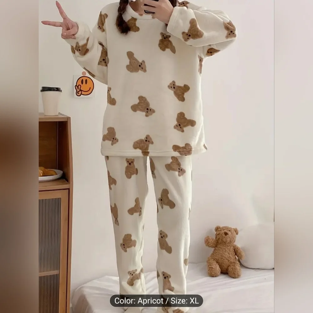 NIP Amazing Plush Soft Teddy Bear Warm Pajamas Xl - Picture 5 of 9